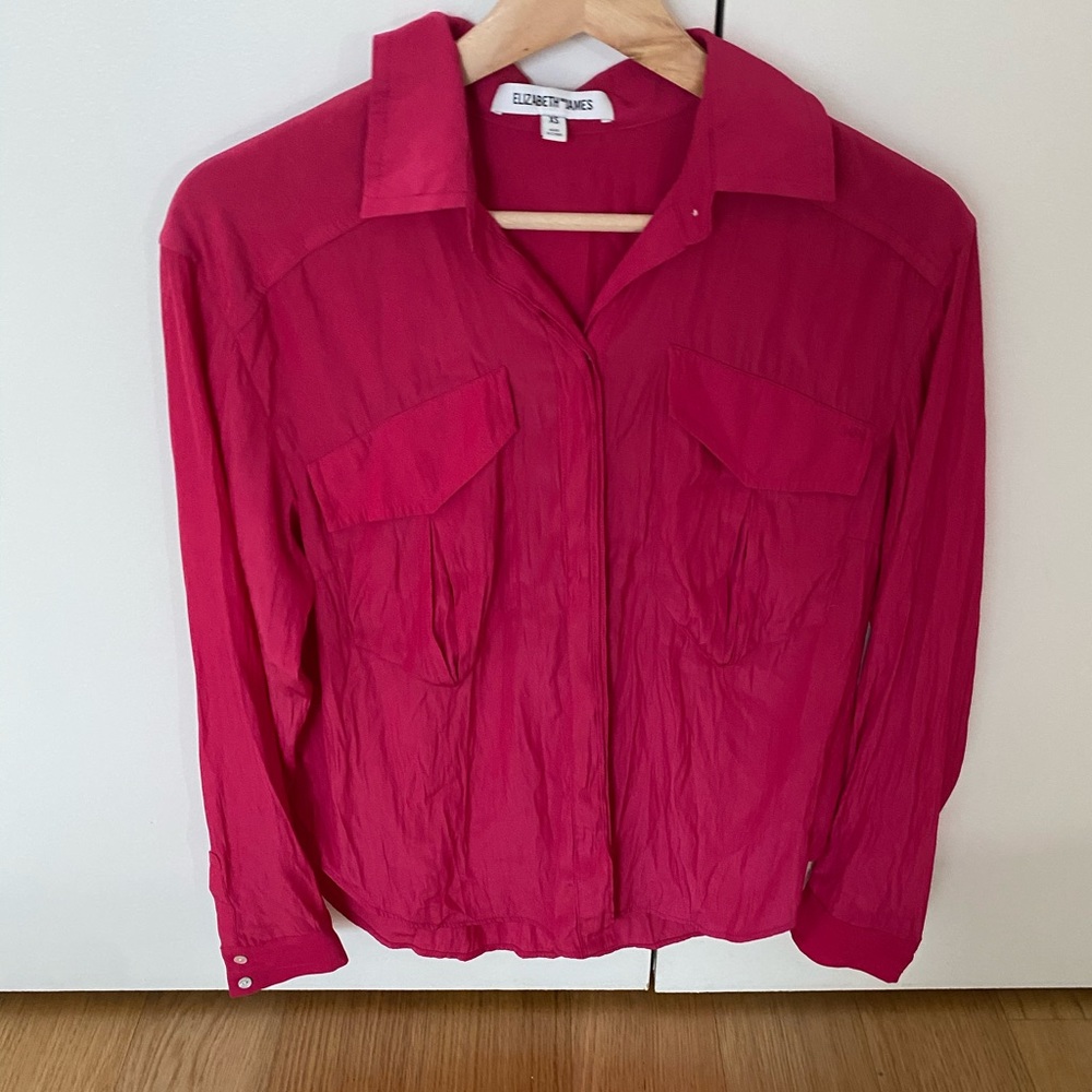 Elizabeth and James fuchsia barbie pink shirt Size XS
